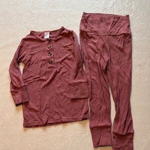 Lou Lou & Company Ribbed Pajama Set in “Marjorie”